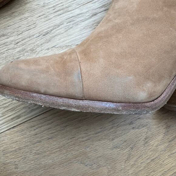 Rag & Bone Harrow Suede Ankle Boots Block Heel Camel EU 38/ 8 US - Picture 8 of 15